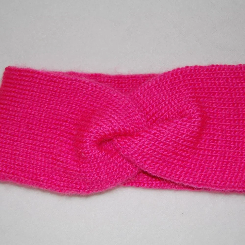 NEW Handmade Hot Pink Twist Headband, Double-Layer